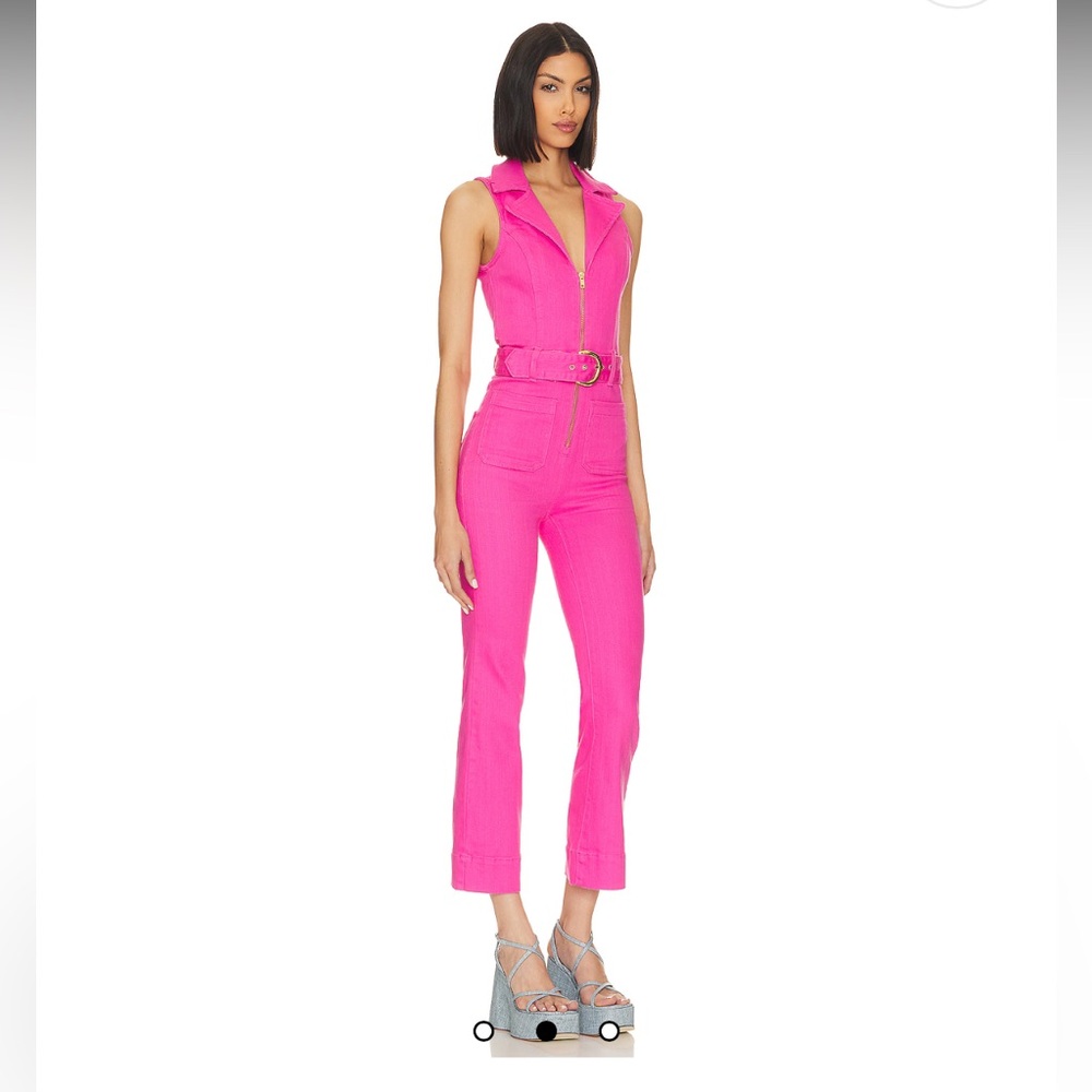 NWOT Show Me Your MuMu Hot Pink Sleeveless Jumpsuit with Plunging V-Neck